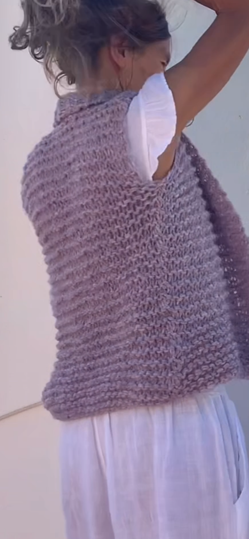 Lavender lilac alpaca gilet, waistcoat, bodywarmer, woolen gilet, custom colours available.