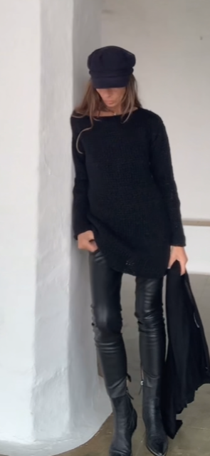 Black sweater slouchy pullover, over sized, Alpaca long sweater, mini dress, handmade knitwear sustainable ethical, custom colours available