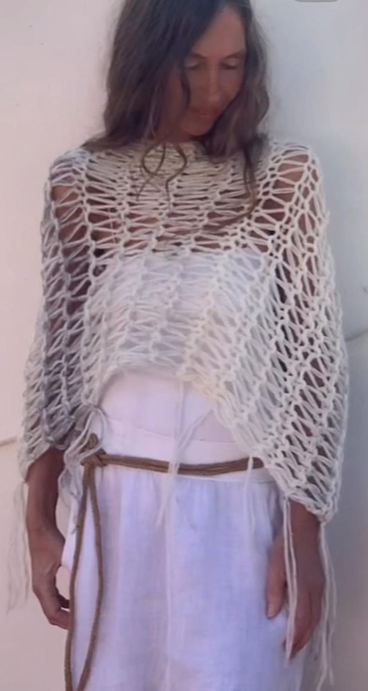 Luxury alpaca shawl, handknit looseweave style, in tones of ivory, silver, pale blue, touch of gray ombre shawl poncho