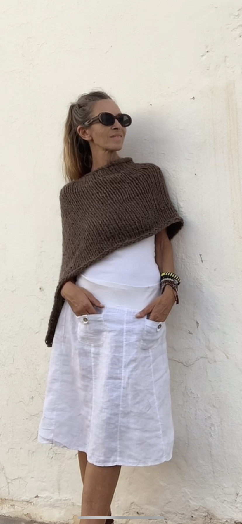 Brown alpaca poncho
