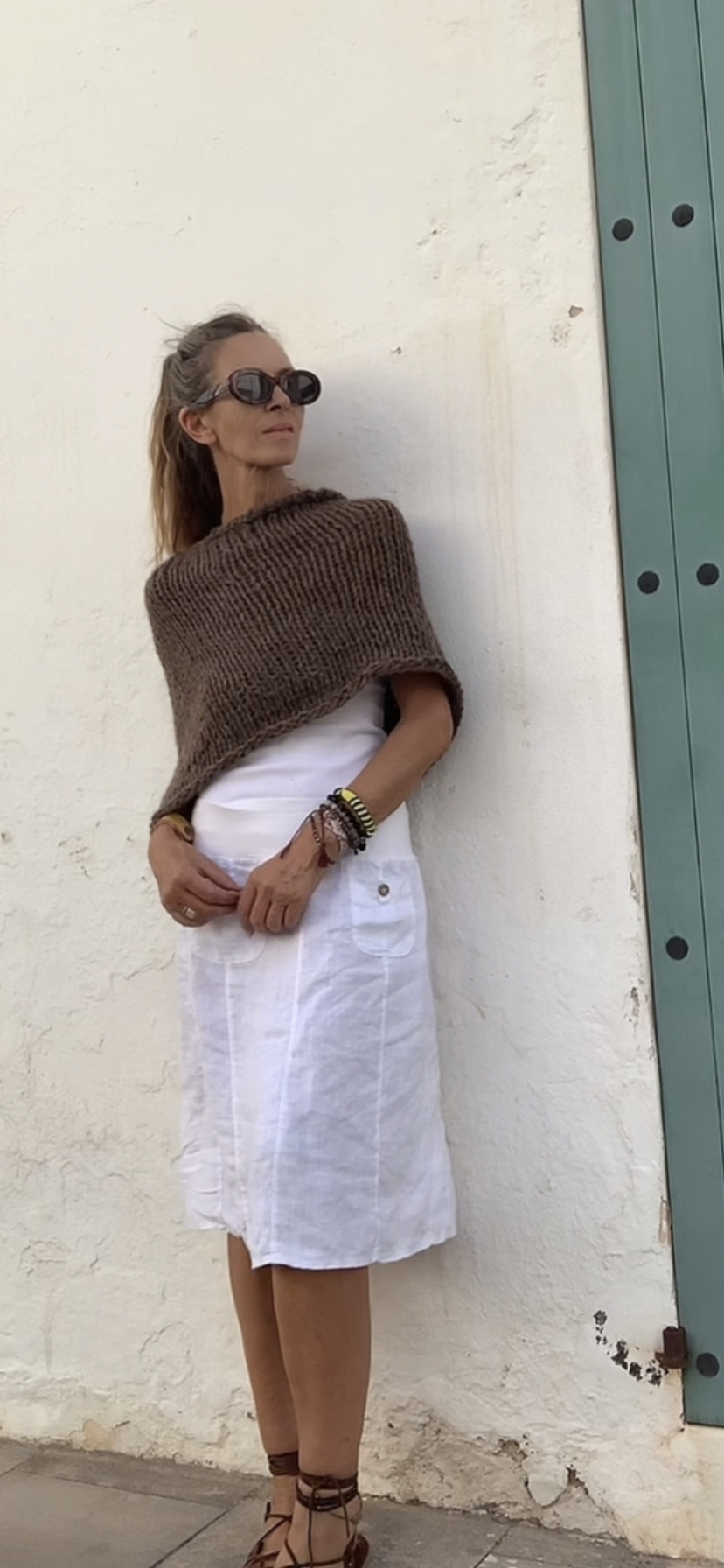 Brown alpaca poncho