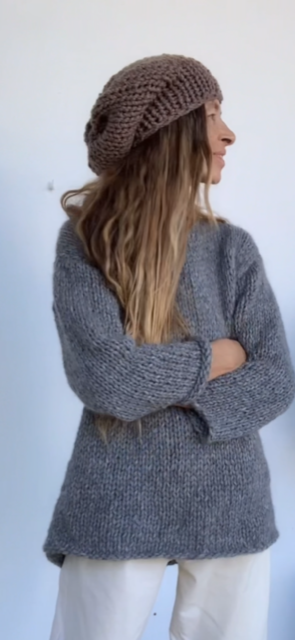 Alpaca Gray sweater comfy slouchy over sized soft winter sweater sustainable ethical handmade hand knit