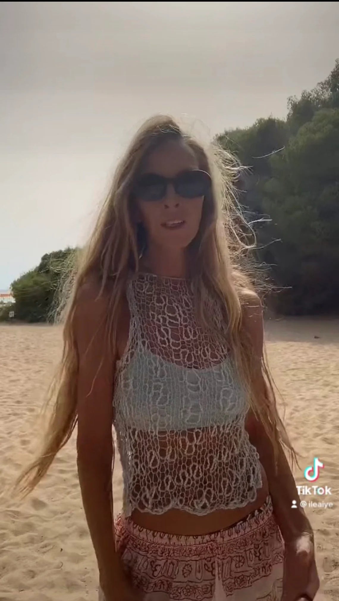 Sheer knit tank top with a stepped hemline, summer sweater, cotton tank top, silver gray vest, iLE AiYE organic knitwear