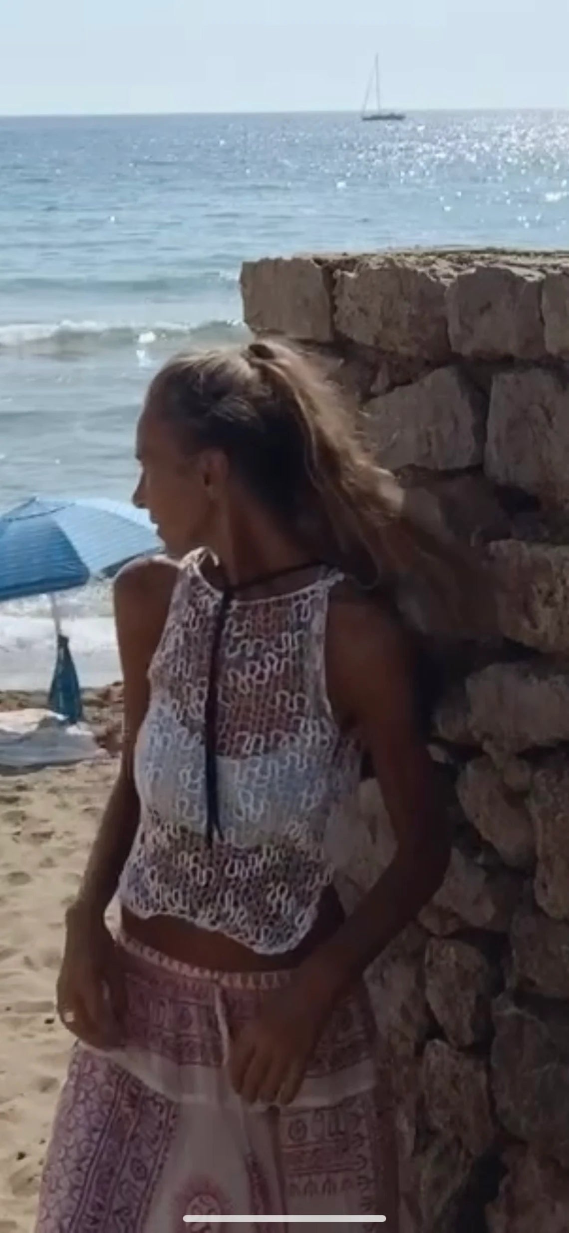 white Sheer knit tank top with a stepped hemline, summer sweater, cotton tank top, silver gray vest, iLE AiYE organic knitwear