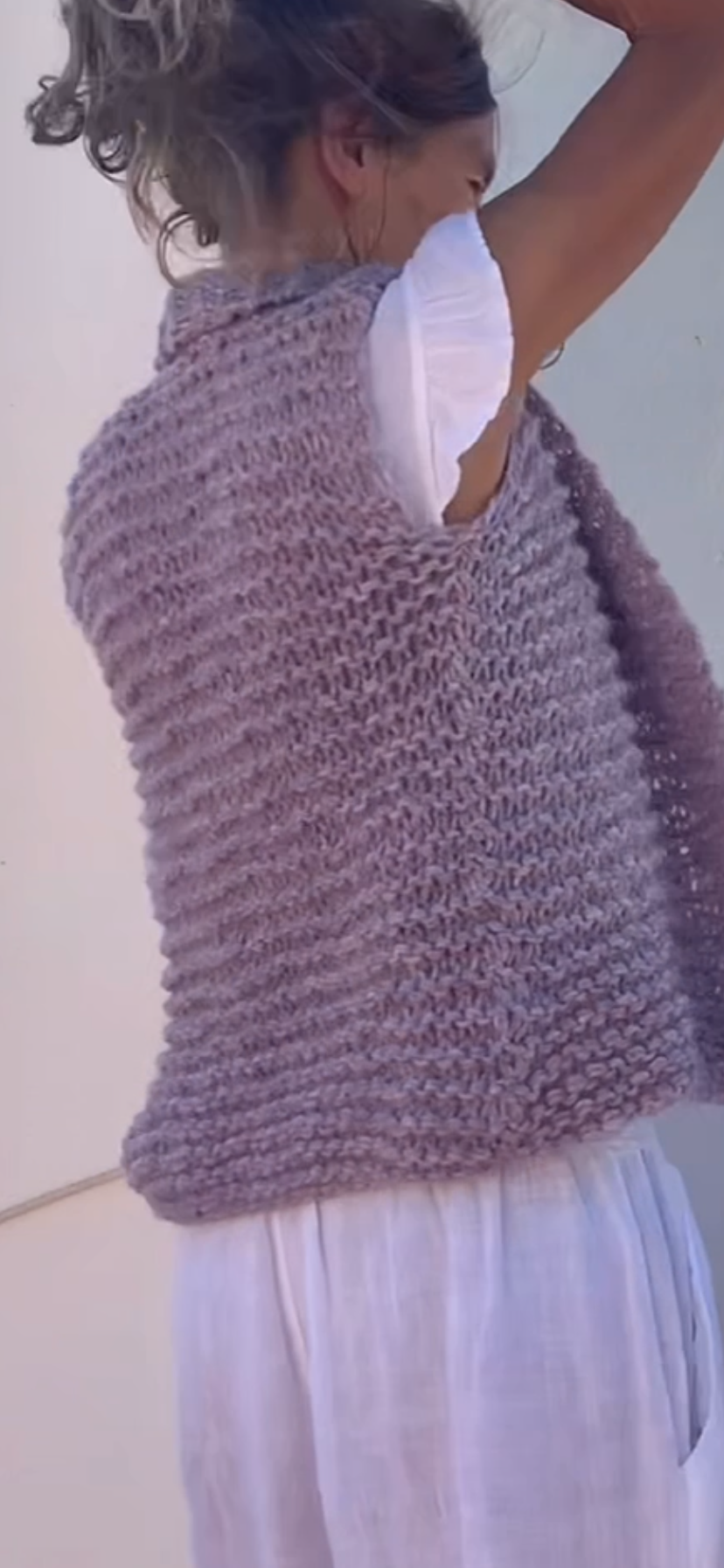 Lavender lilac alpaca gilet, waistcoat, bodywarmer, woolen gilet, custom colours available