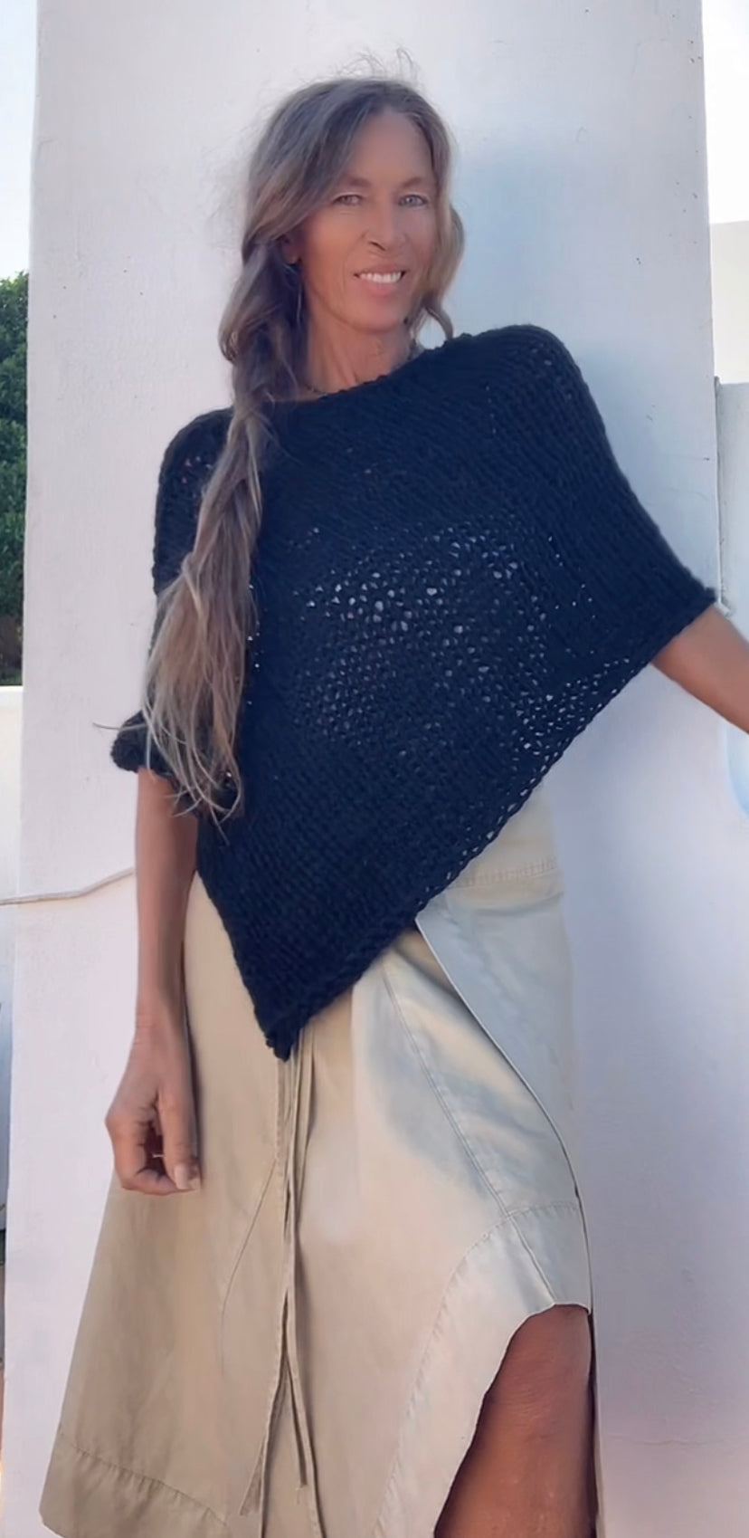 Black Alpaca Poncho