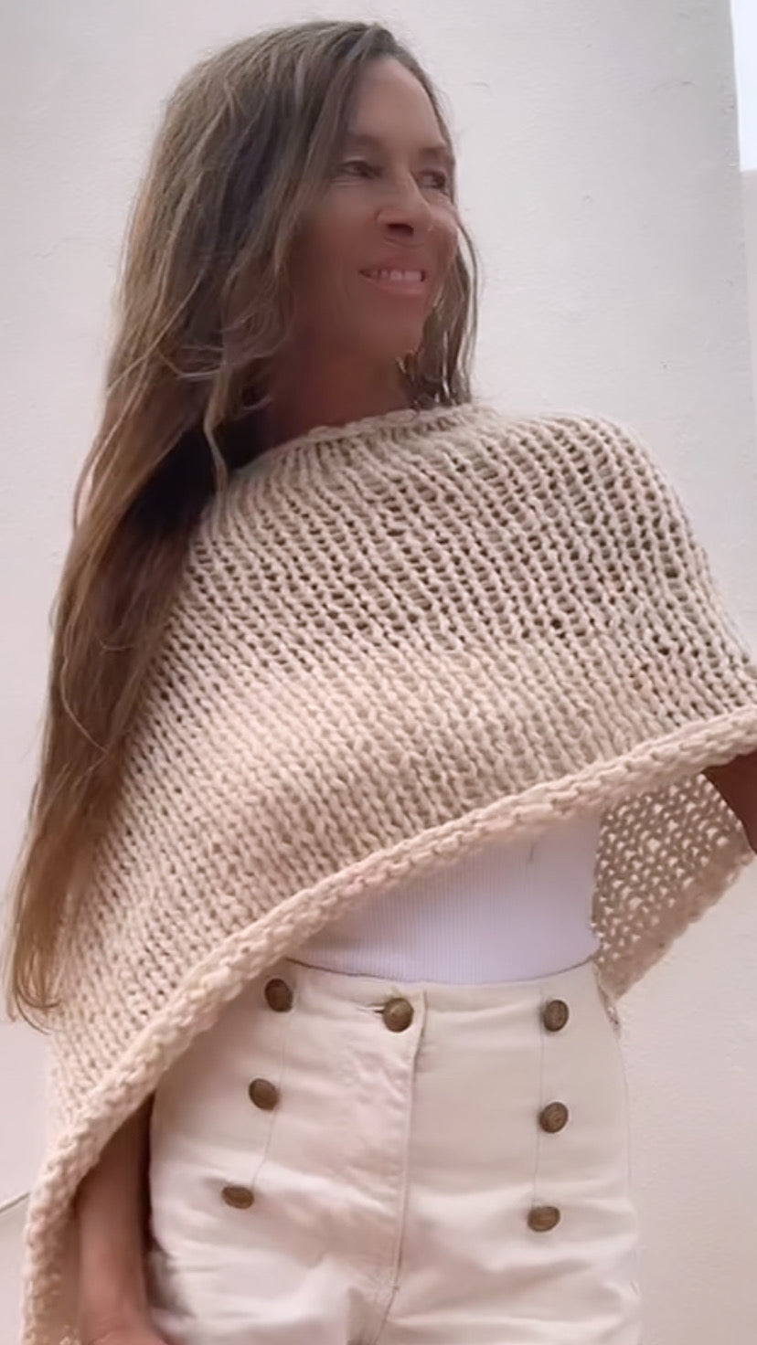 Camel poncho alpaca poncho cover-up sustainable and ethically made