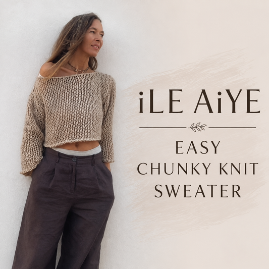 Easy Chunky Knit Crop Top Sweater Pattern (PDF Download)
