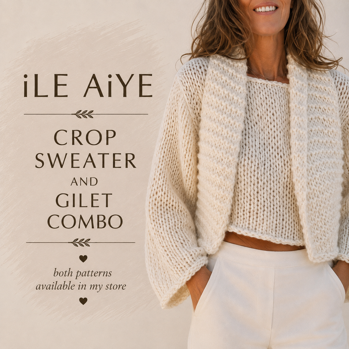 easy knit gilet pattern chunky waistcoat winter knit digital download