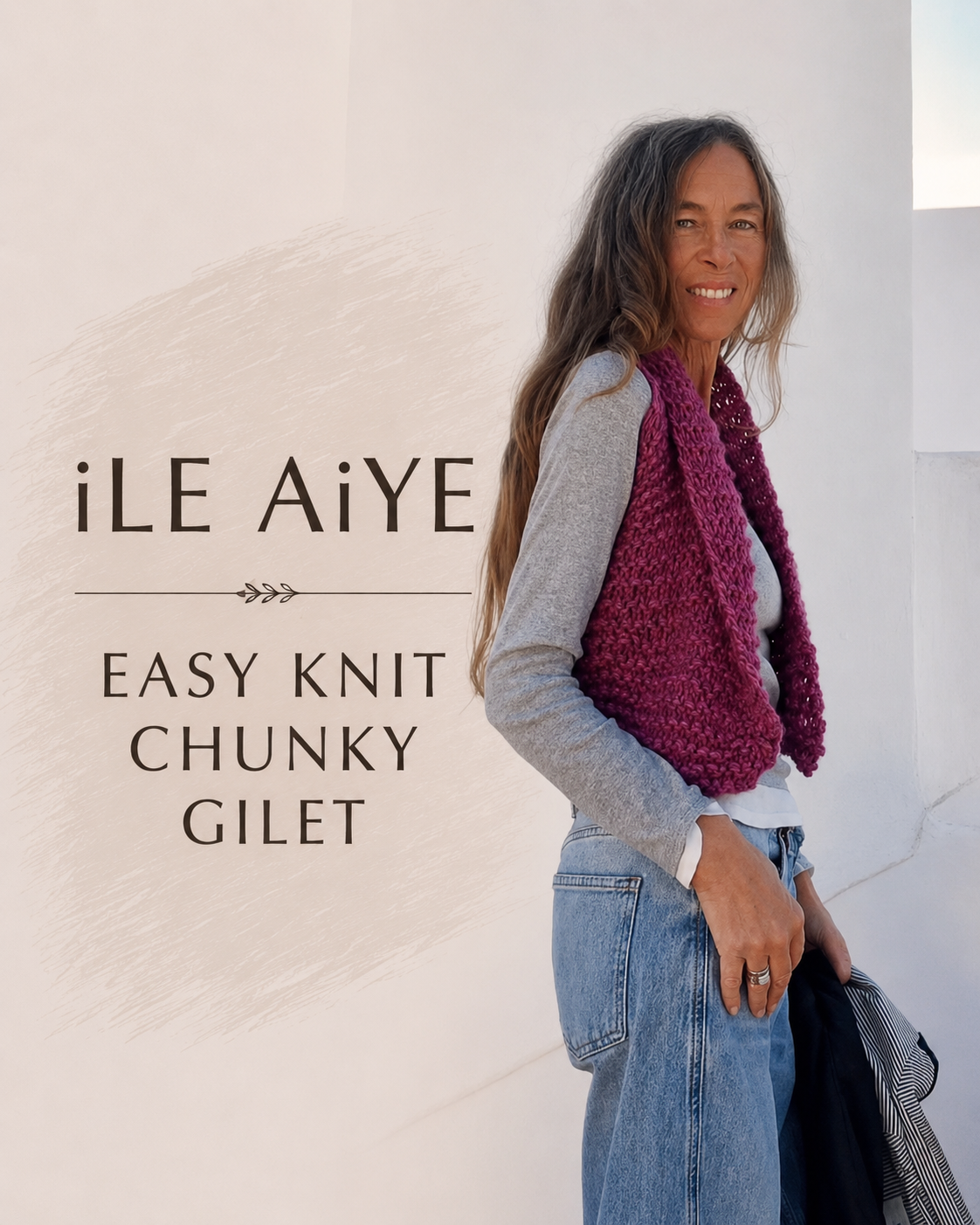 easy knit gilet pattern chunky waistcoat winter knit digital download