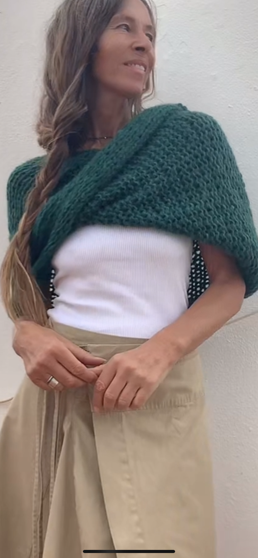 Green poncho alpaca poncho cover-up, sustainable ethical fashion, handmade knitwear