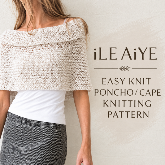 poncho cape knitting pattern easy beginners knitting tutorial