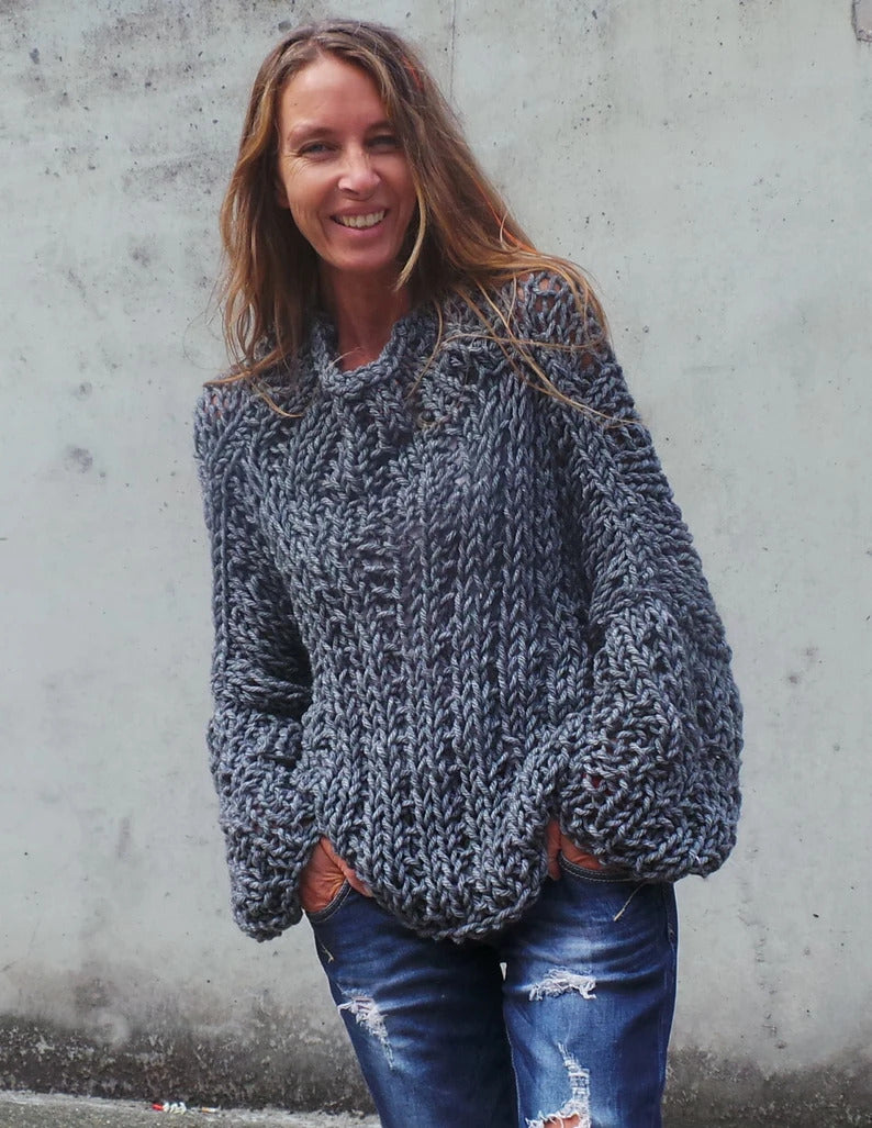 Gray Chunky Slouchy sweater