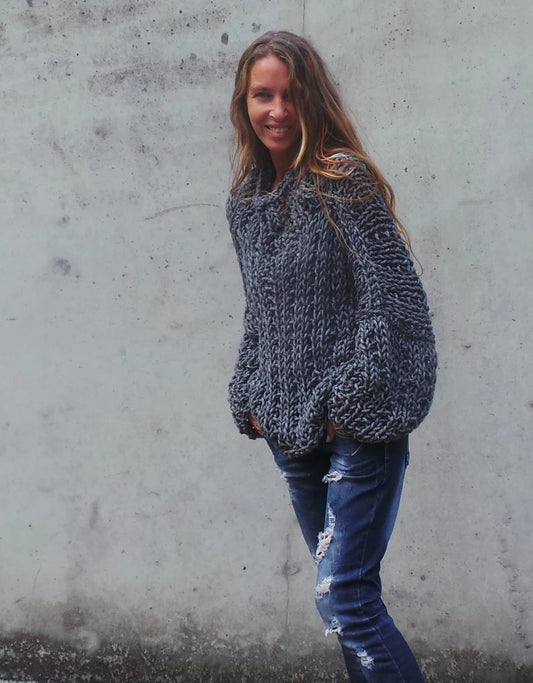 Gray Chunky Slouchy sweater