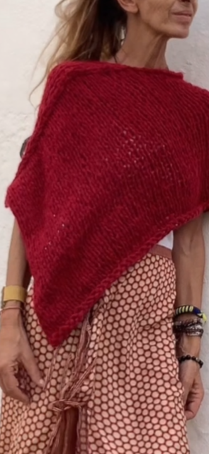 red poncho alpaca poncho cover-up, sustainable ethical fashion.