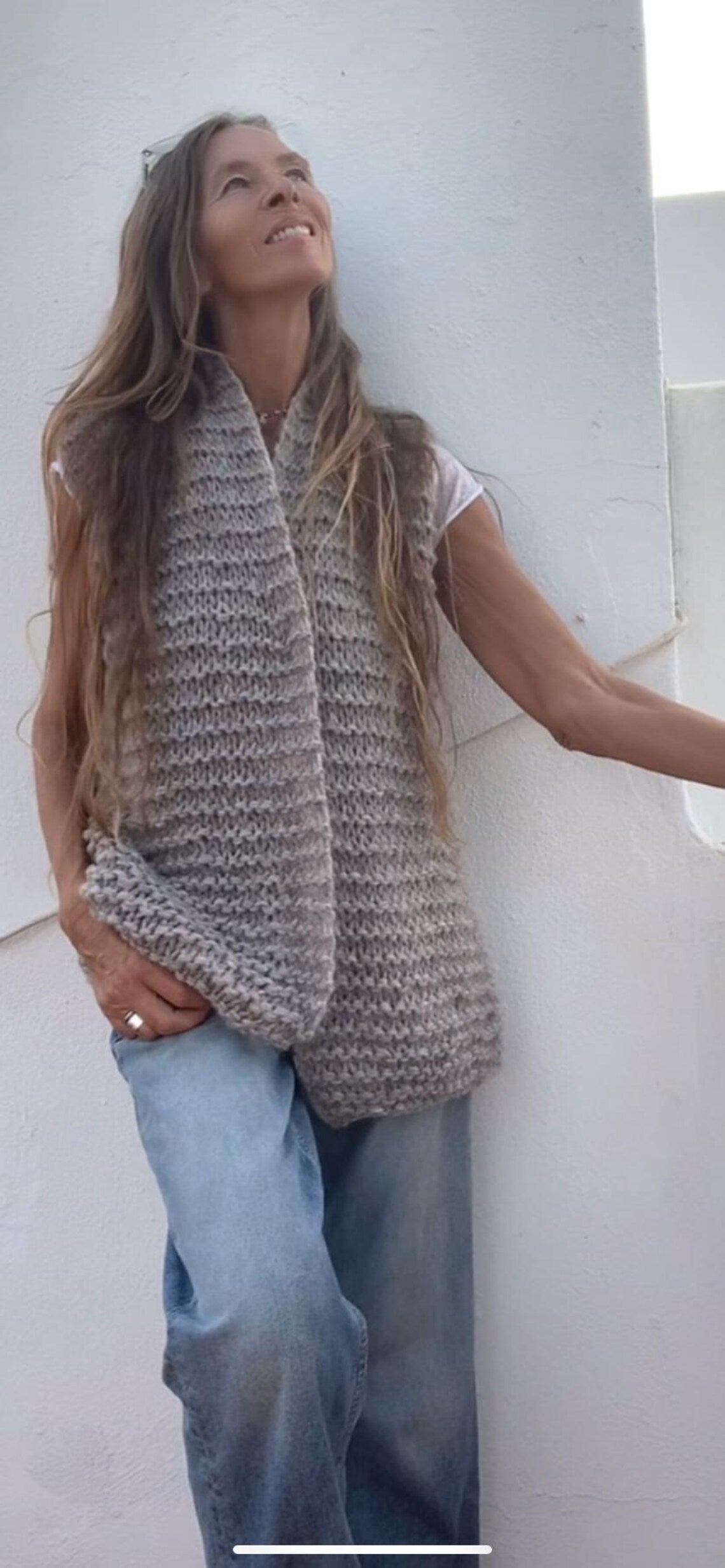 Beige alpaca gilet, waistcoat, alpaca wool blend custom colours available