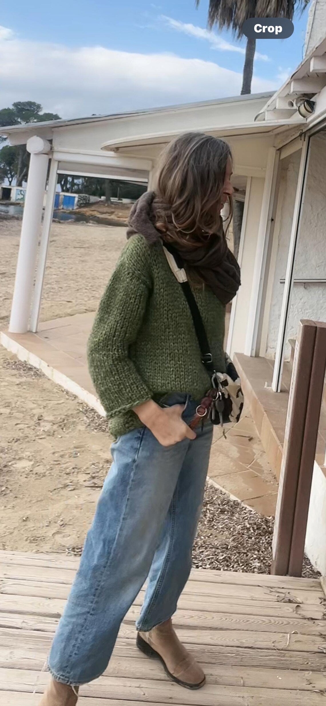 Green sweater/olive green wool Alpaca cosy sweater/Slouchy relaxed fit Jumper/winter pullover/handmade Knitwear/Handknit