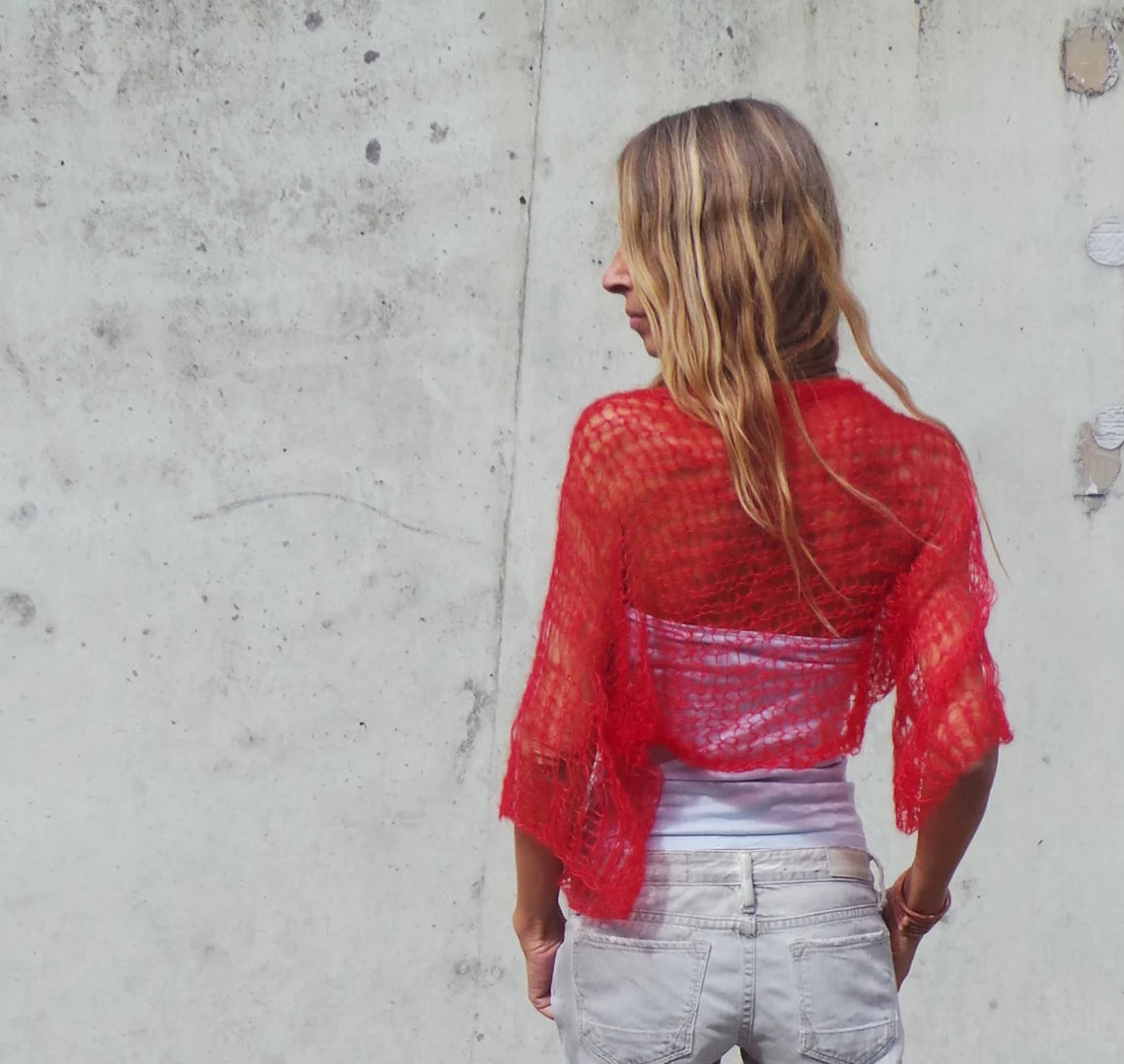 Bolero KNITTING PATTERN easy knitting pattern loose knit shrug Pattern women’s fashion knitting for summer style, in English size sml to XXL