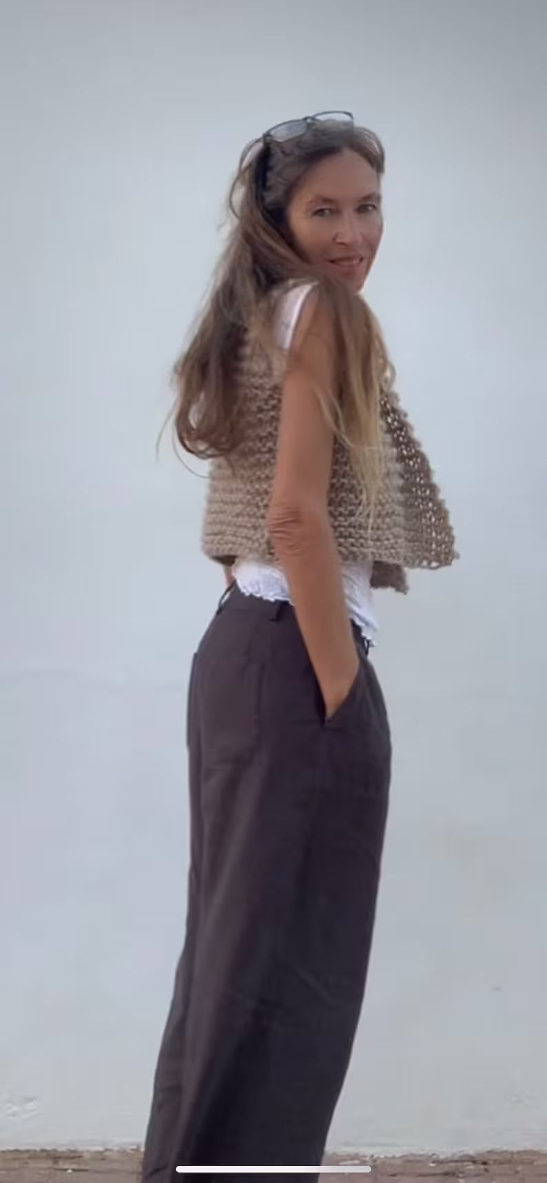 easy knit gilet pattern chunky waistcoat winter knit digital download