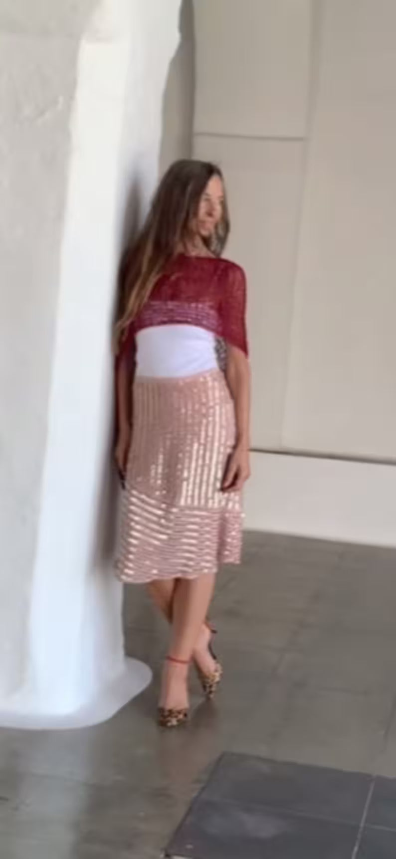 Burgundy red Poncho, cotton Poncho, Hand knit ethical sustainable vegan clothing