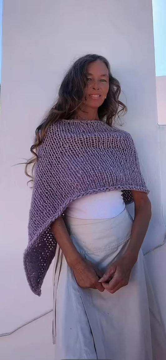 Lavender Lilac poncho alpaca poncho cover-up, sustainable ethical fashion