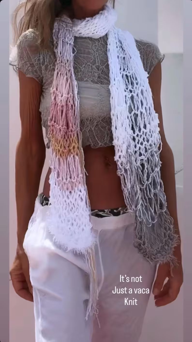 Boho Knitwear Shawl: Cotton Linen Poncho Cover-Up
