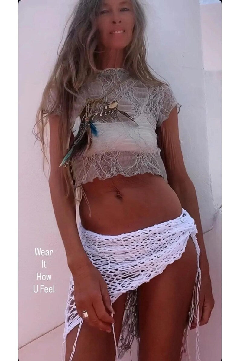 Boho Knitwear Shawl: Cotton Linen Poncho Cover-Up