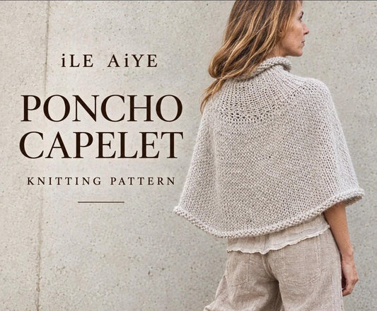 Chunky Knit Poncho Capelet Pattern, Bottom-Up Tutorial (PDF Download)