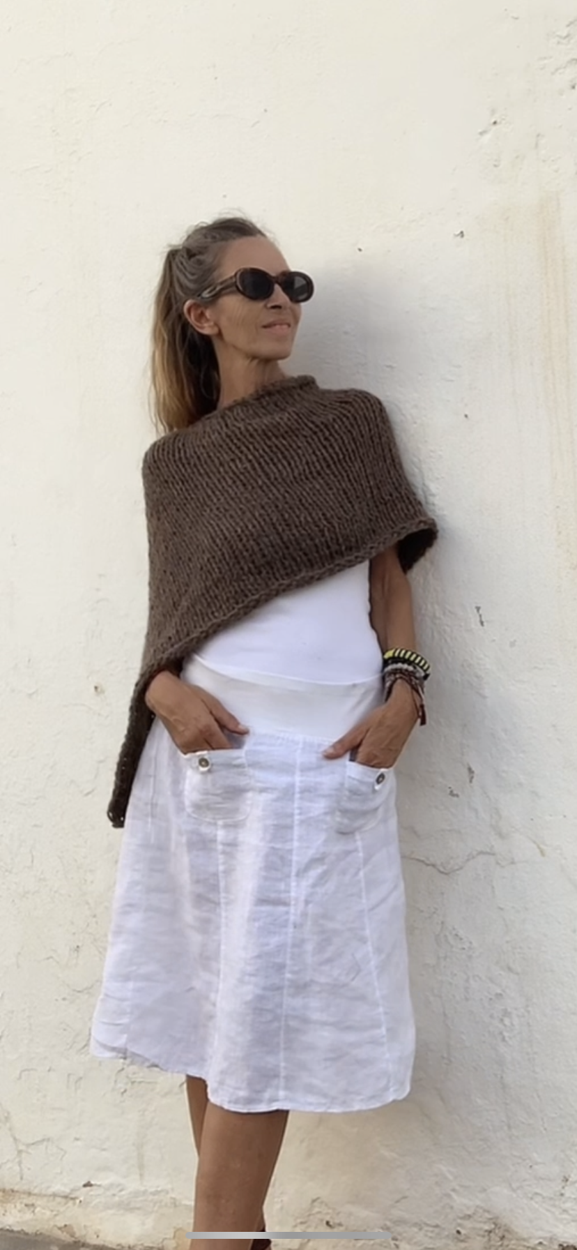 Brown alpaca  poncho