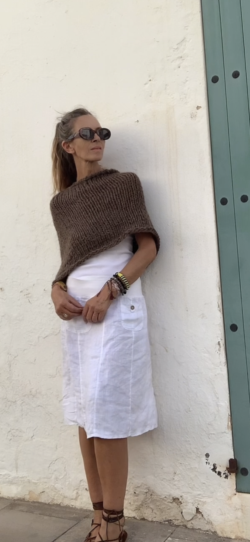 Brown alpaca  poncho