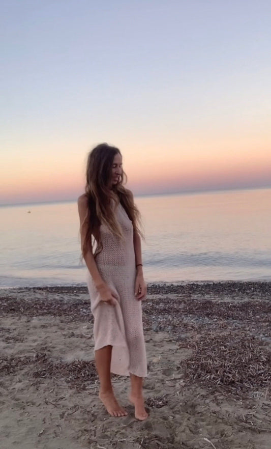 soft pink maxi dress