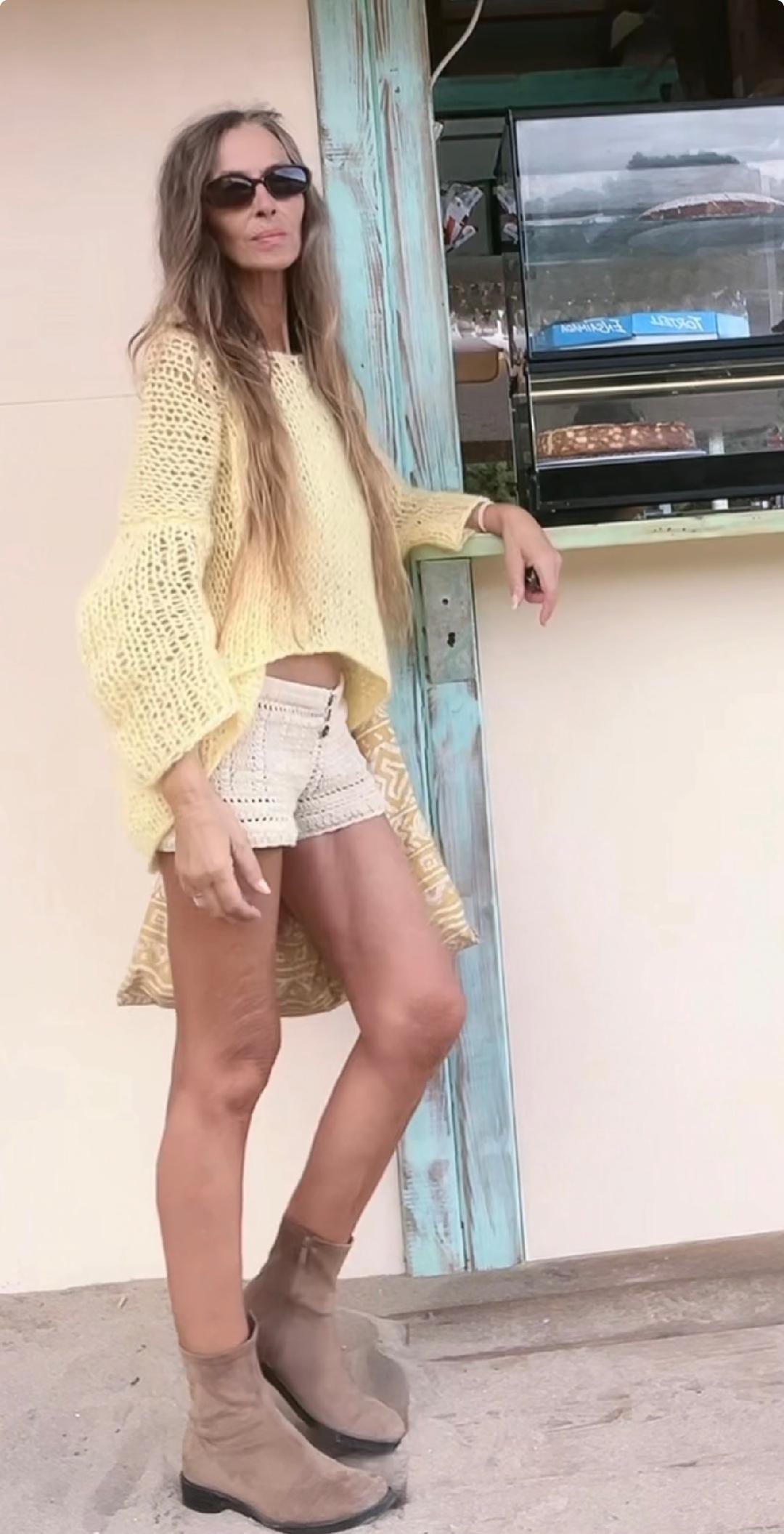Beige alpaca sweater, transitional airy lightweight oversized relaxed fit loose knit sweater