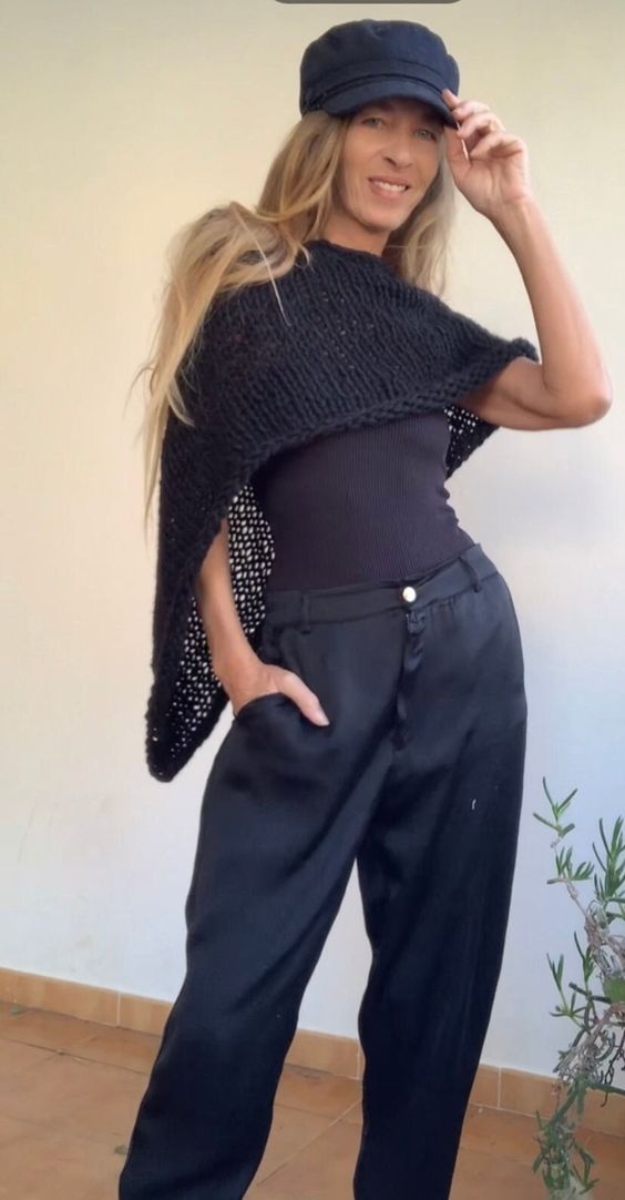 Black Alpaca Poncho