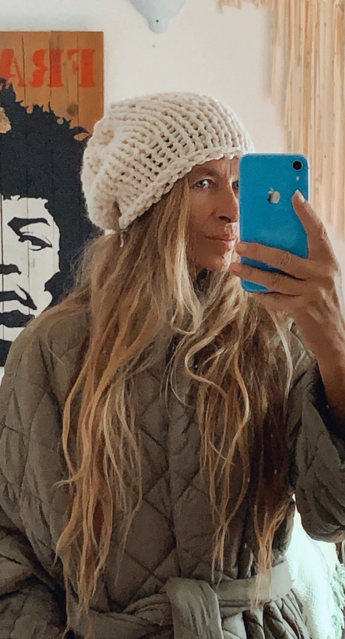 cream chunky hat, ivory beanie