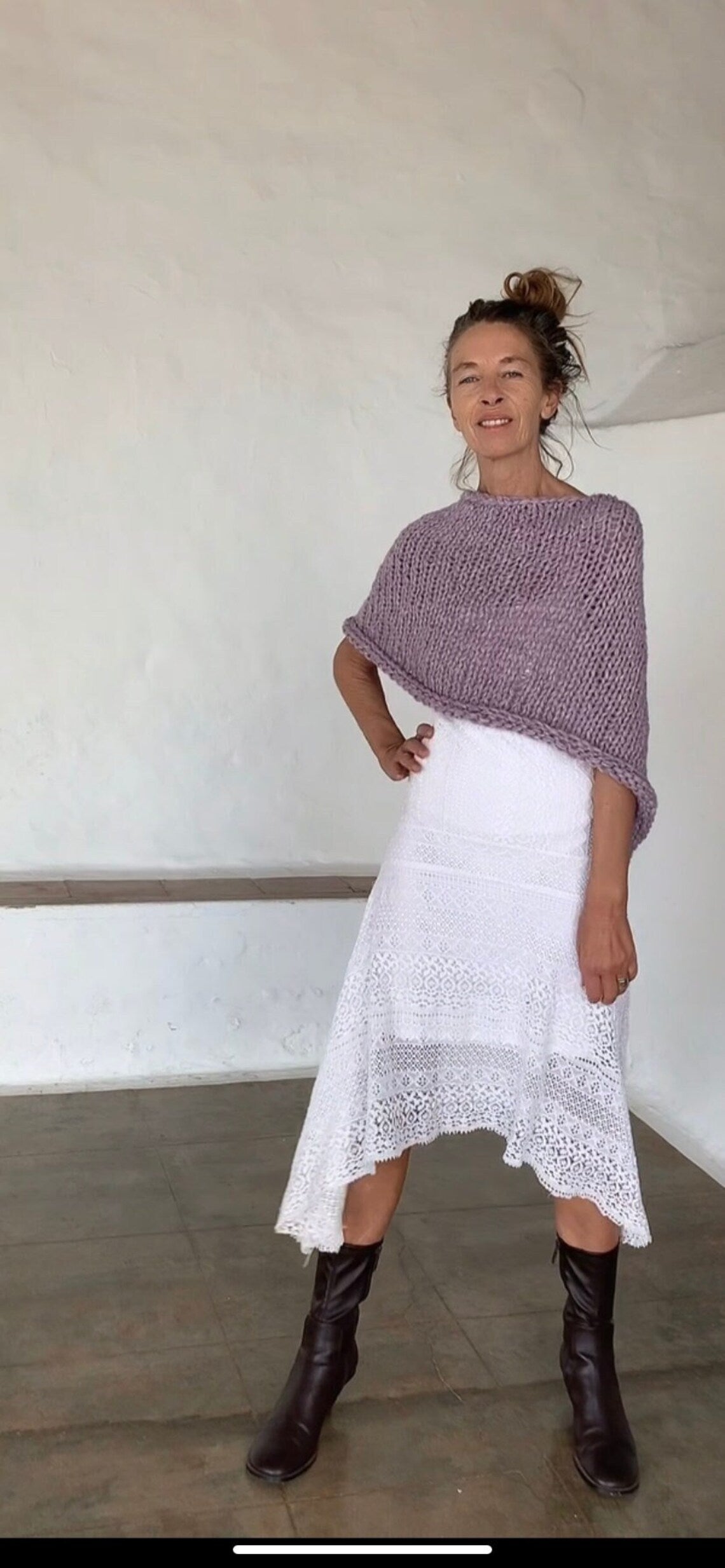 Lavender Lilac poncho alpaca poncho cover-up, sustainable ethical fashion