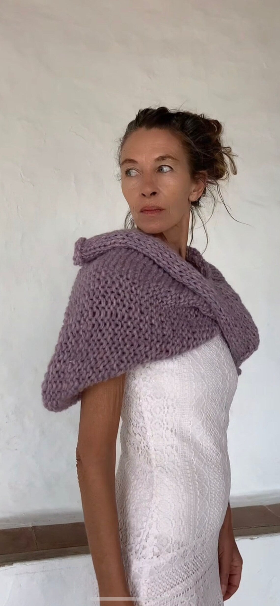 Lavender Lilac poncho alpaca poncho cover-up, sustainable ethical fashion